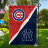 Cubs vs Yankees House Divided Flag, MLB House Divided Flag