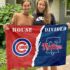 Cubs vs Phillies House Divided Flag, MLB House Divided Flag