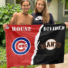 Cubs vs Giants House Divided Flag, MLB House Divided Flag