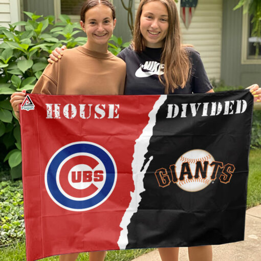 Cubs vs Giants House Divided Flag, MLB House Divided Flag