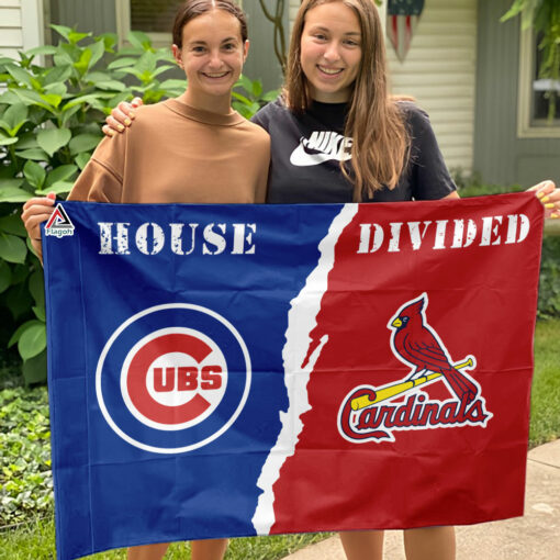 Cubs vs Cardinals House Divided Flag, MLB House Divided Flag