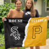 White Sox vs Pirates House Divided Flag, MLB House Divided Flag
