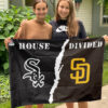 White Sox vs Padres House Divided Flag, MLB House Divided Flag