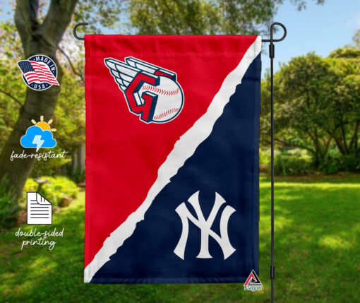 Guardians vs Yankees House Divided Flag, MLB House Divided Flag