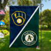 Brewers vs Athletics House Divided Flag, MLB House Divided Flag