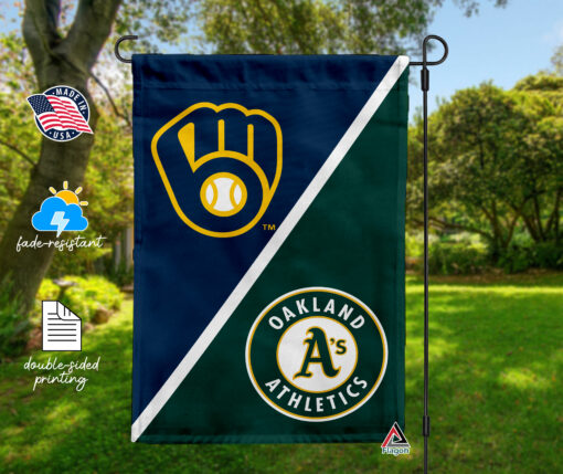 Brewers vs Athletics House Divided Flag, MLB House Divided Flag