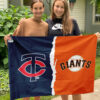 Twins vs Giants House Divided Flag, MLB House Divided Flag