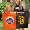 Mets vs Padres House Divided Flag, MLB House Divided Flag