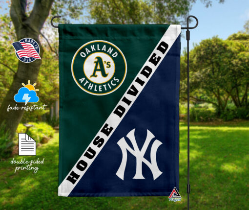 Athletics vs Yankees House Divided Flag, MLB House Divided Flag
