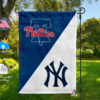Phillies vs Yankees House Divided Flag, MLB House Divided Flag