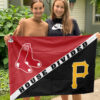 Red Sox vs Pirates House Divided Flag, MLB House Divided Flag
