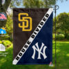 Padres vs Yankees House Divided Flag, MLB House Divided Flag