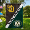 Padres vs Athletics House Divided Flag, MLB House Divided Flag