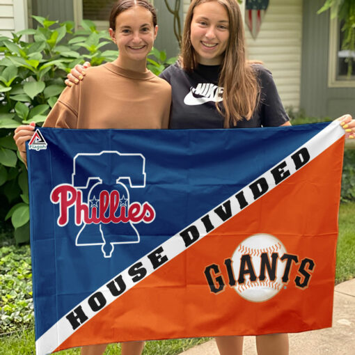 Phillies vs Giants House Divided Flag, MLB House Divided Flag