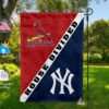 Cardinals vs Yankees House Divided Flag, MLB House Divided Flag