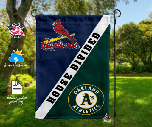 Cardinals vs Athletics House Divided Flag, MLB House Divided Flag