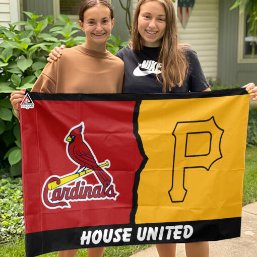 Cardinals vs Pirates House Divided Flag, MLB House Divided Flag