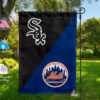 White Sox vs Mets House Divided Flag, MLB House Divided Flag