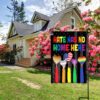 Hate Has No Home Here Double-sided Flag, Kindness Outdoor Banner, Pride LGBT Rainbow Decor