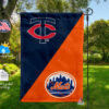 Twins vs Mets House Divided Flag, MLB House Divided Flag