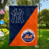 Yankees vs Mets House Divided Flag, MLB House Divided Flag