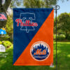 Phillies vs Mets House Divided Flag, MLB House Divided Flag