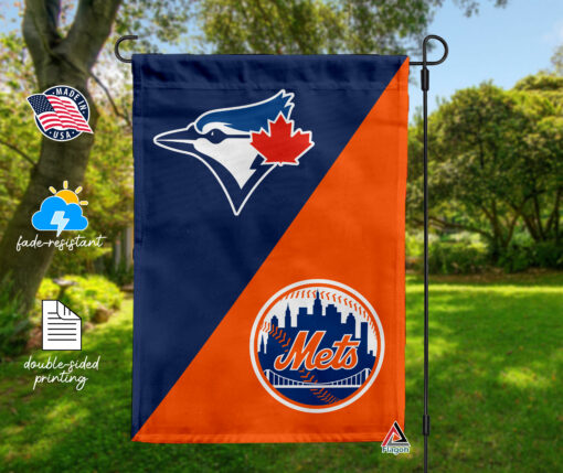Blue Jays vs Mets House Divided Flag, MLB House Divided Flag