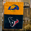 Los Angeles Rams vs Houston Texans House Divided Flag, NFL House Divided Flag