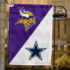 Minnesota Vikings vs Dallas Cowboys House Divided Flag, NFL House Divided Flag