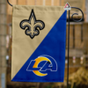 New Orleans Saints vs Los Angeles Rams House Divided Flag, NFL House Divided Flag
