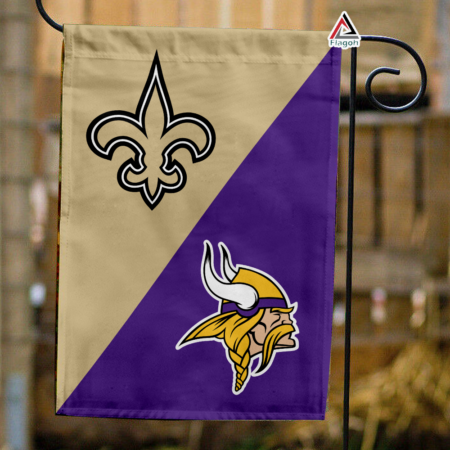 Saints vs Vikings House Divided Flag, NFL House Divided Flag