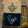 New Orleans Saints vs Houston Texans House Divided Flag, NFL House Divided Flag