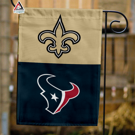 Saints vs Texans House Divided Flag, NFL House Divided Flag