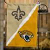 New Orleans Saints vs Jacksonville Jaguars House Divided Flag, NFL House Divided Flag