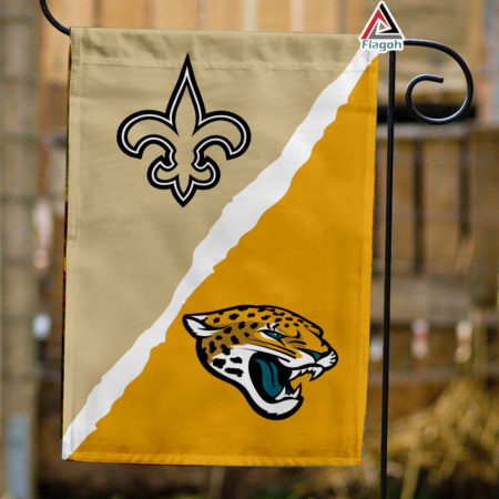 Saints vs Jaguars House Divided Flag, NFL House Divided Flag