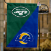 New York Jets vs Los Angeles Rams House Divided Flag, NFL House Divided Flag