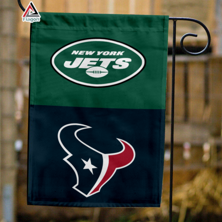 Jets vs Texans House Divided Flag, NFL House Divided Flag
