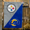 Pittsburgh Steelers vs Los Angeles Rams House Divided Flag, NFL House Divided Flag