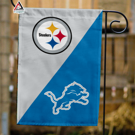 Steelers vs Lions House Divided Flag, NFL House Divided Flag
