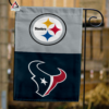 Pittsburgh Steelers vs Houston Texans House Divided Flag, NFL House Divided Flag