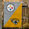 Pittsburgh Steelers vs Jacksonville Jaguars House Divided Flag, NFL House Divided Flag