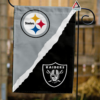 Pittsburgh Steelers vs Las Vegas Raiders House Divided Flag, NFL House Divided Flag