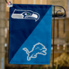 Seattle Seahawks vs Detroit Lions House Divided Flag, NFL House Divided Flag