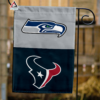 Seattle Seahawks vs Houston Texans House Divided Flag, NFL House Divided Flag