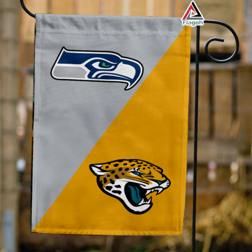 Seahawks vs Jaguars House Divided Flag, NFL House Divided Flag