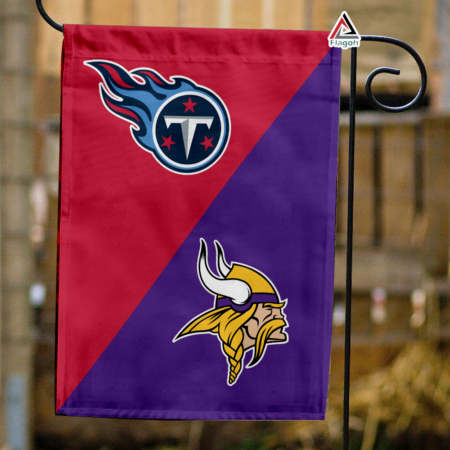 Titans vs Vikings House Divided Flag, NFL House Divided Flag