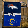 Denver Broncos vs Los Angeles Rams House Divided Flag, NFL House Divided Flag