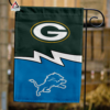 Green Bay Packers vs Detroit Lions House Divided Flag, NFL House Divided Flag