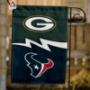 Green Bay Packers vs Houston Texans House Divided Flag, NFL House Divided Flag