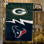 Packers vs Texans House Divided Flag, NFL House Divided Flag